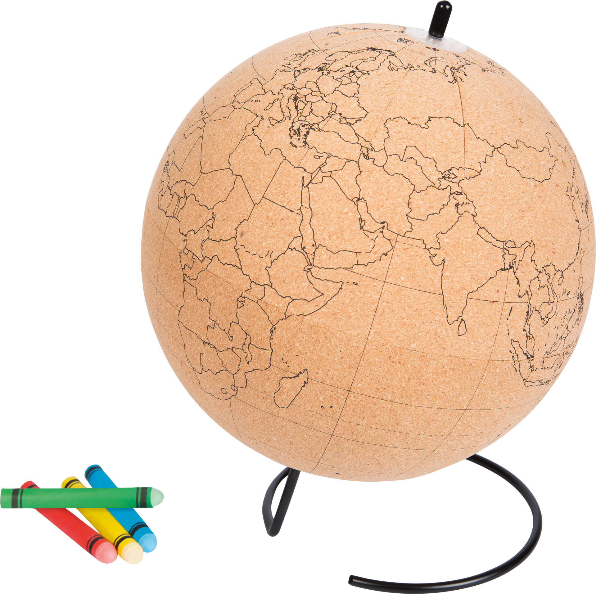 Cork globe for coloring