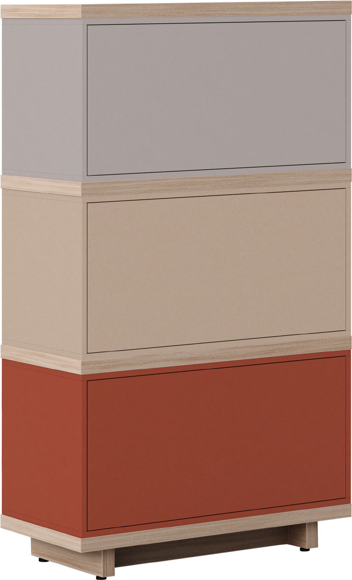 Terracotta / coffee beige / gray beige narrow chest of drawers