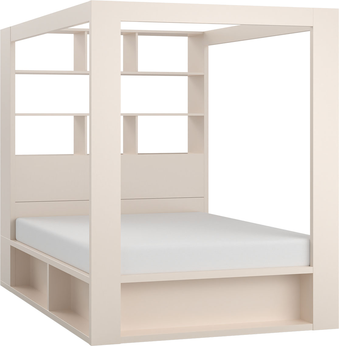 Double bed with canopy and with bookcase 4 You Fresh furniture in the