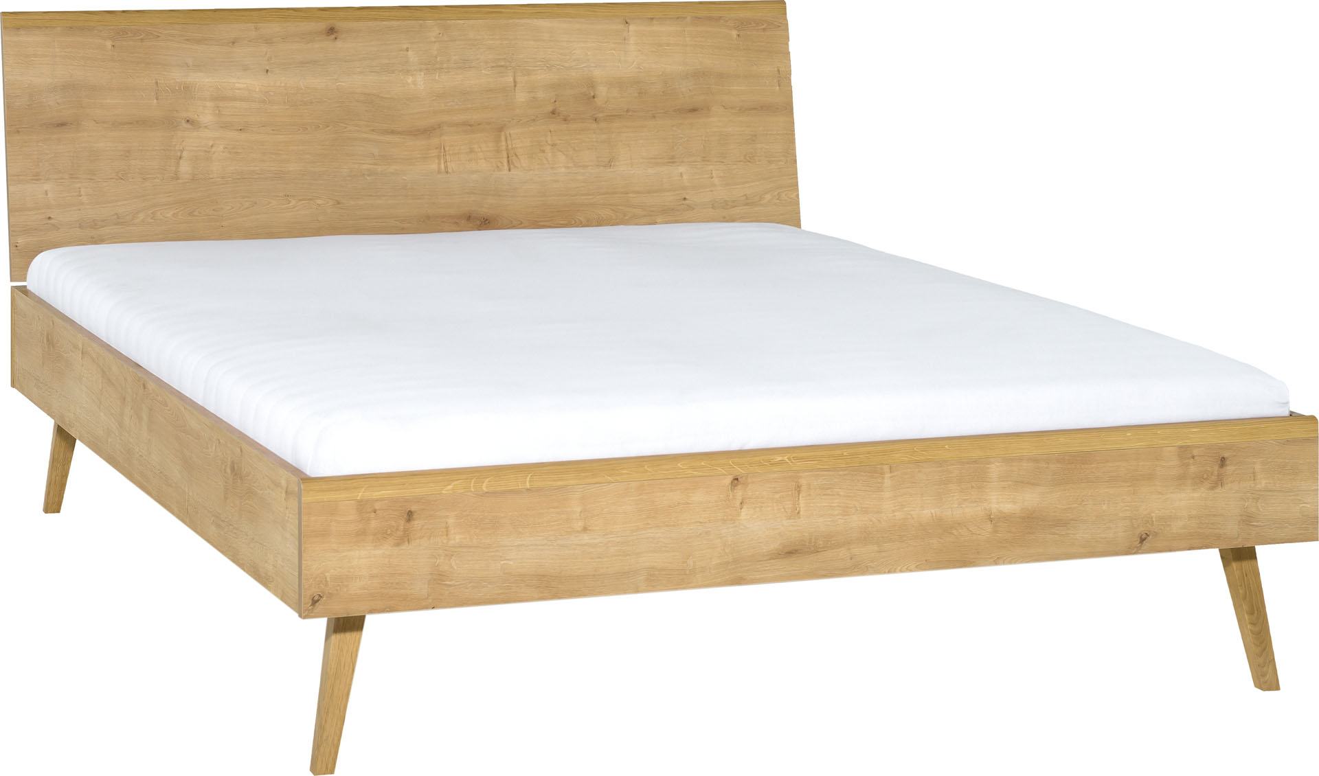 Bed with flat headboard