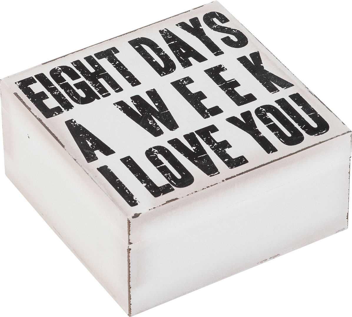 Box with lid Motto white