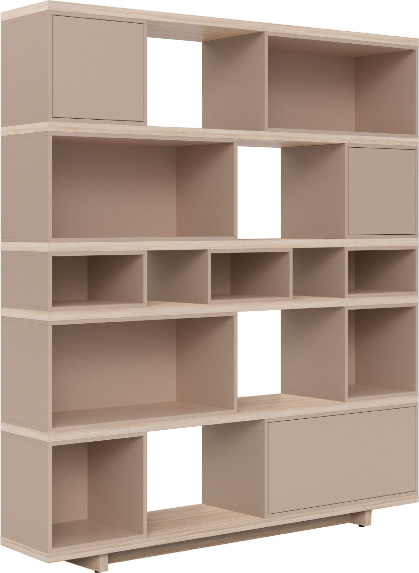 Monocolor wide bookcase