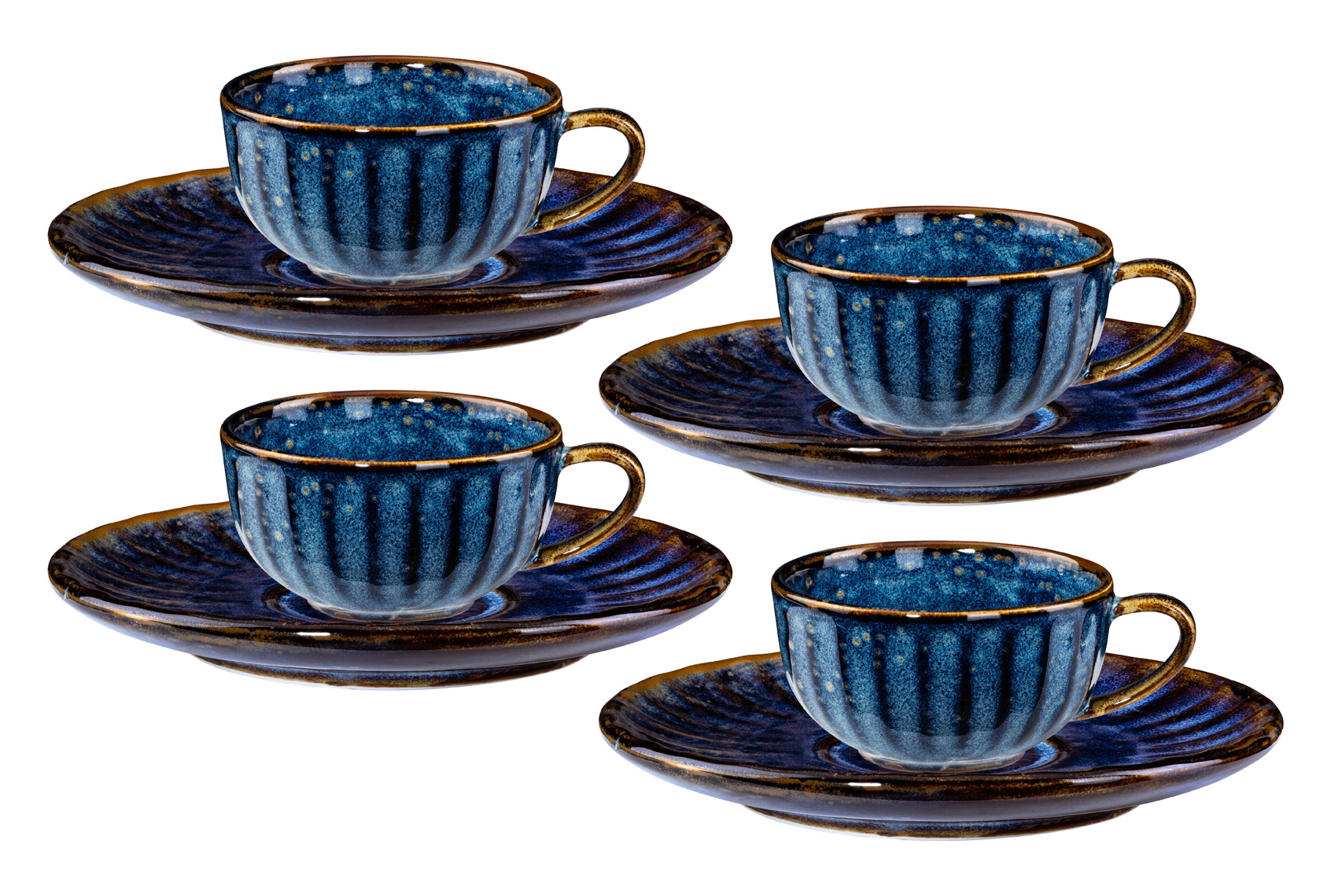 Cup with saucer kpl. 4 pcs. Deep Blue