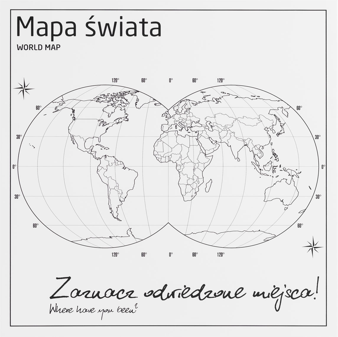 Panou decorativ metalic "World Map"