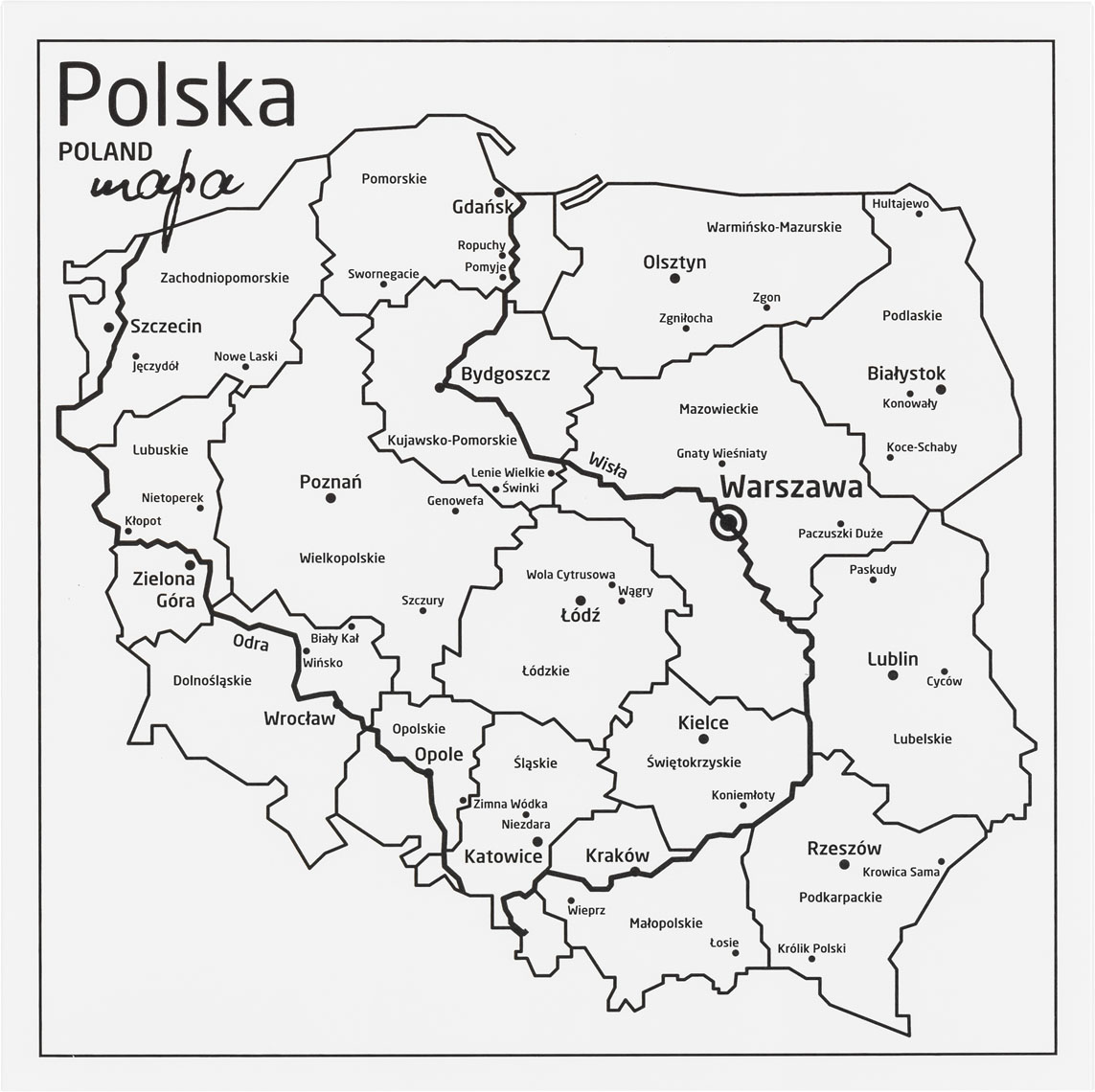 Panou decorativ metalic "Harta Poloniei"