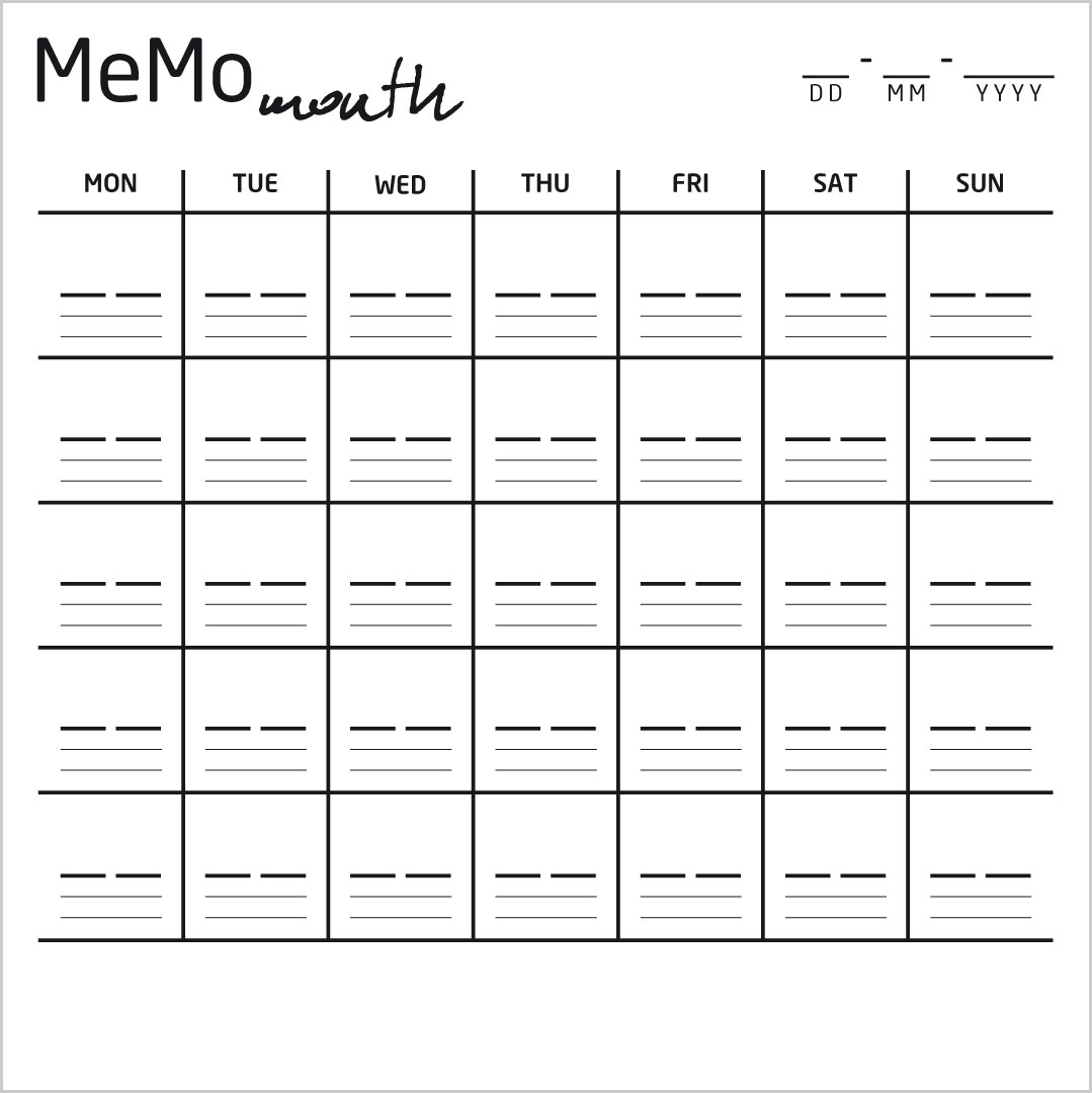 Nakładka metalowa na front - planer Memo month